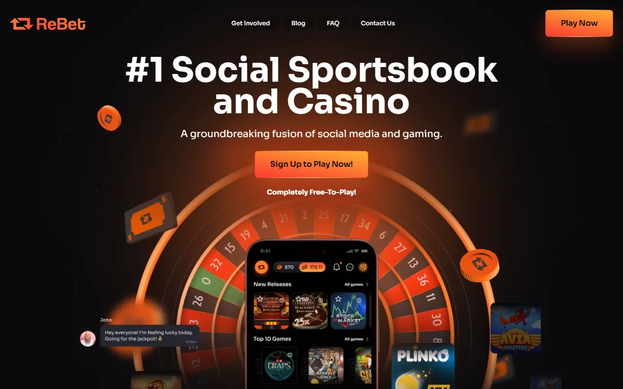 Screenshot of the Rebet website